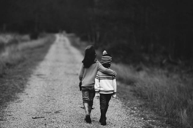 children walking photo